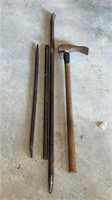 3 Prybars W/Railroad Hammer