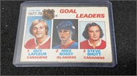 1977-78 Goal Leaders Card Guy Lefleur Mike Bossy &