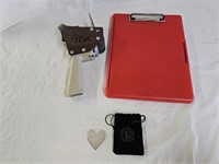 Tape Gun, Storage Clipboard, Engraved Heart