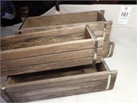 (4) Wooden Planters - 7" x 24"