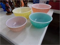 set of 4 Fire king bowls
