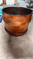 Antique maple measure bucket keeler - assembled