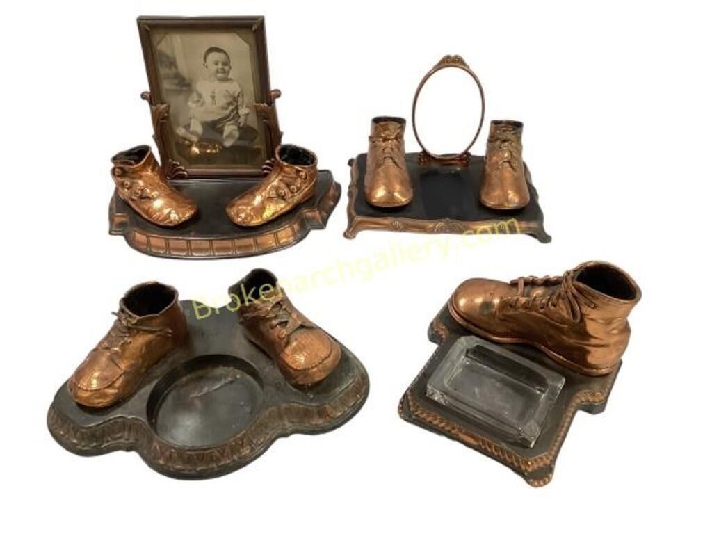 Vintage Bronzed Baby Shoes