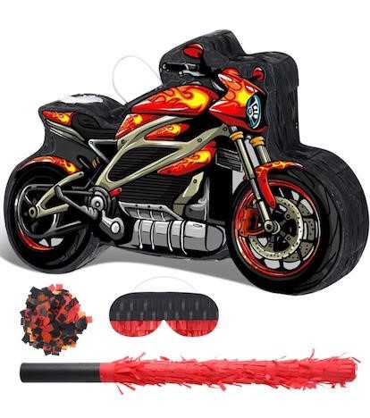 $25 Shappy Red Motorcycle Pinata