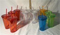 (13) Double Wall Tumblers w/ Straw