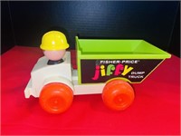 Vintage Fisher Price Jiffy Dump Truck Toy