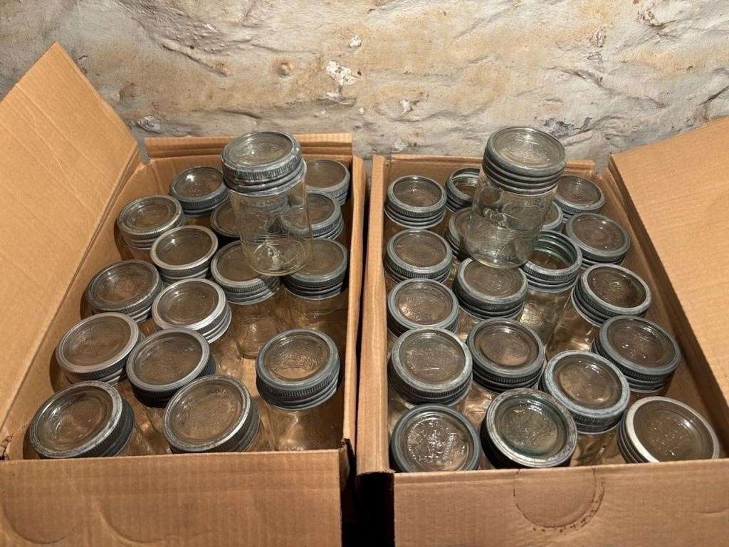 Large Collection of Vintage Canning Jars