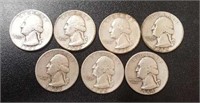 (7) Pre 1964 U.S. Quarters #2