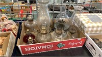 Tray Lot of Oil Lamps