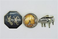 3 Sterling Brooches