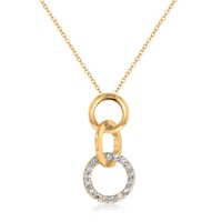 Cute 2.30ct White Topaz Interlock Circle Necklace