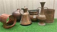 QTY OF COPPERWARE INCLUDES: JUGS, POTS, EWERES &