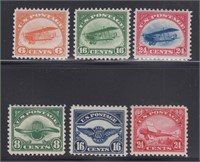 US Stamps #C1-C6 Mint LH, bright and fresh, #C3-C5