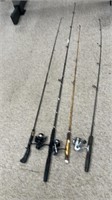 Lot of fishing rods and reels