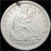 1854 Arws Seated Liberty Quarter CLOSELY