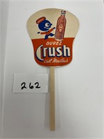 Vintage orange crush soda hand fan buvez crushy