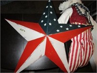 Red, White & Blue Metal Star & Uncle Sam