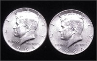 TWO 1964 KENNEDY HALF DOLLARS