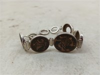 Sterling and Indian coin bracelet