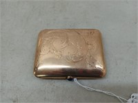 Rose gold over silver vintage cigarette case