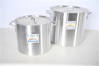 20 & 32 Qt Aluminum Stock Pots/Lids- New