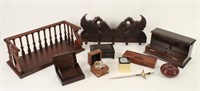 Group of Wooden Boxes, Coat Hanger, Etc.