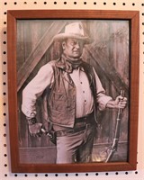 Framed John Wayne autographed photo