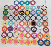 60 Various Vintage And Mixed Casino Chips