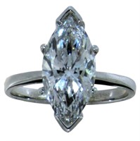 14k Gold 3.79 ct Marquise Cut VS2 Lab Diamond Ring