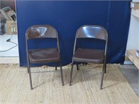 PAIR OF FOLDING METAL CHAIRS