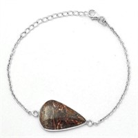 925 Sterling Silver Natural Rock Calcy Bracelet