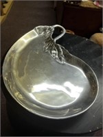 Authentic Pewter Pear Shaped Tray Made in Mexico