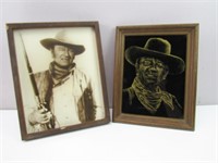 (2) Vintage Framed John Wayne