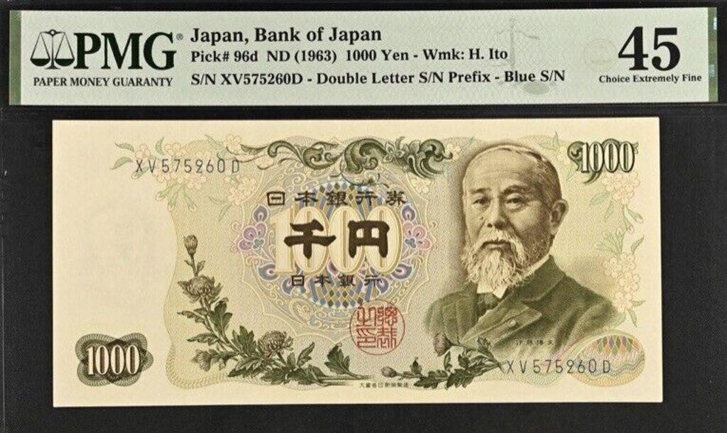 Japan 1000 Yen  ( 1963) PMG 45 Banknote+GIFT JANR