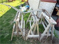 Sawhorses and 2 Sythes