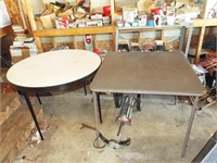 2 Folding Tables, 1 Square, 1 Round