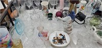 Top cart 3 only, miscellaneous glassware and