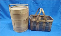 Wooden Carrier and Basket