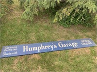 HUMPHREY'S GARAGE WOOD BLACKSMITH SIGN