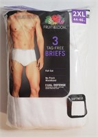 FRUIT OF THE LOOM 3 TAG-FREE BRIEFS 2XL(44-46IN)