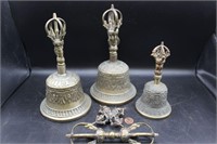 Cast Brass Tibetan Prayer Bells & More