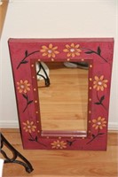 Hand-painted framed mirror