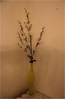 Glass vase w/ faux flowers