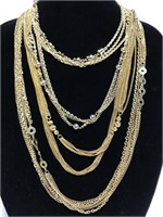 Long stand gold tone necklace collection