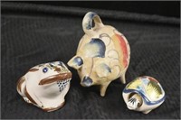 Mexican Pottery Piggy Bank, Bobble Head Turtle