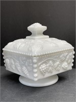 Westmoreland Milk Glass Covered Dish with