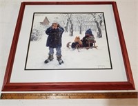Children in Snow Print