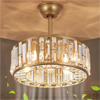 18  Crystal Caged Ceiling Fan with Lights and