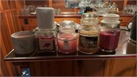 6 different candles all sizes