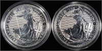 (2) 1 OZ .999 SILVER 2021 & 2022 BRITTANIA ROUNDS